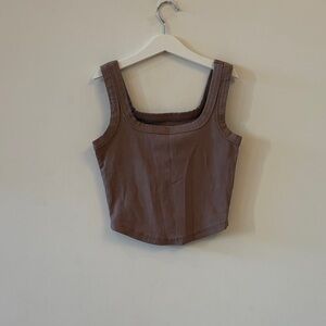 Madewell Brown Ribbed Tank Top